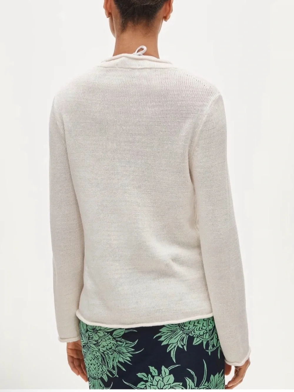 J. Crew ivory Summer Rollneck™ sweater in linen blend Size XS